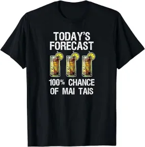 Mai Tai T-Shirt - Funny Mai Tai Vandaag Voorspelling
