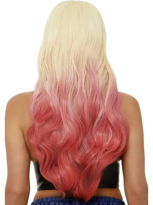 Pruik blond roze ombre