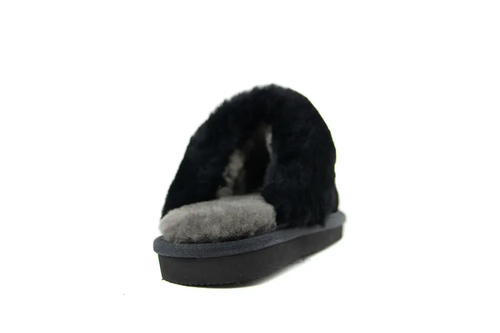 Warmbat Pantoffels Flurry Kids  Black Suede