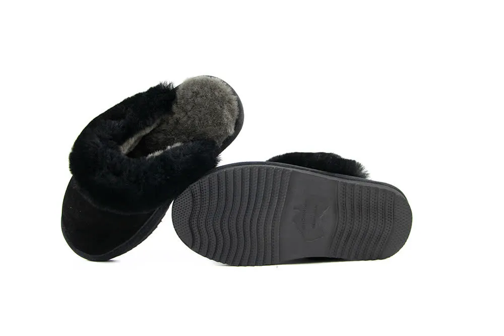 Warmbat Pantoffels Flurry Kids  Black Suede