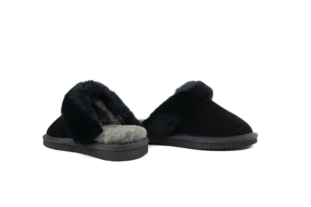 Warmbat Pantoffels Flurry Kids  Black Suede