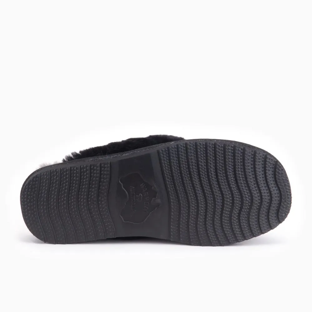 Warmbat Pantoffels Flurry Women Suede Black/Black