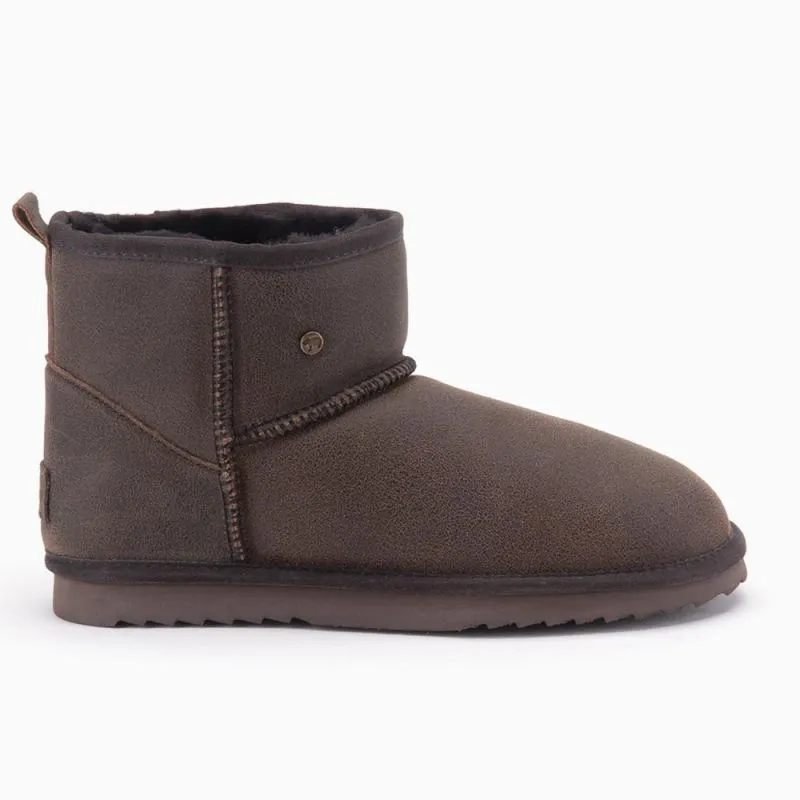 Warmbat Wallaby heren boot cracked leather brown
