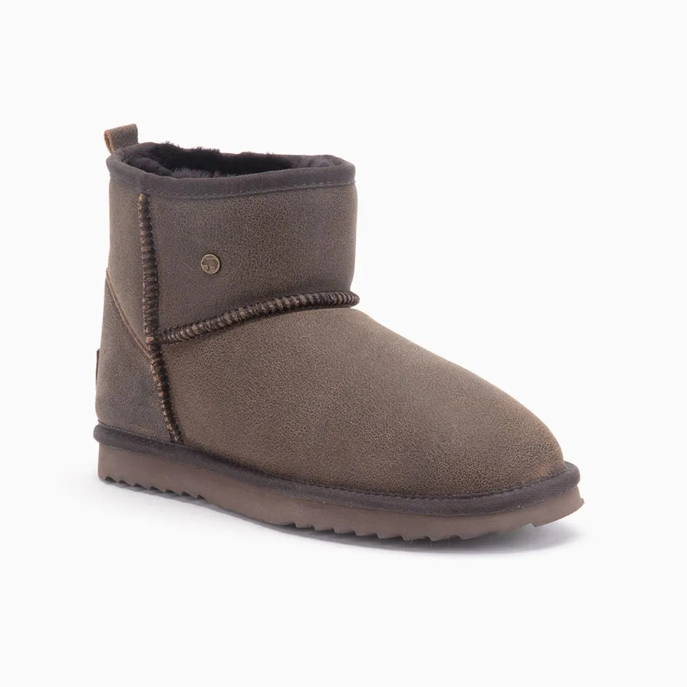 Warmbat Wallaby heren boot cracked leather brown