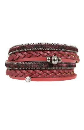 Wrap Bracelet Braided Bordeaux